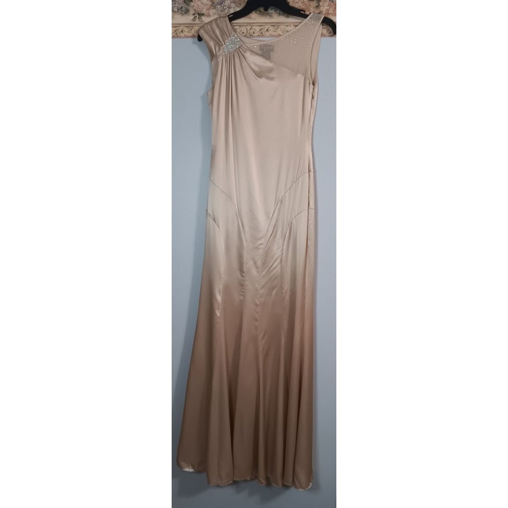 bcbg dress beige Paris 2 Silk Maxi Embellished Dance Event New Years Classic Relaxed fit Collection - AW'24 Sumtumn Mens Long Sleeve size:8-9 Y